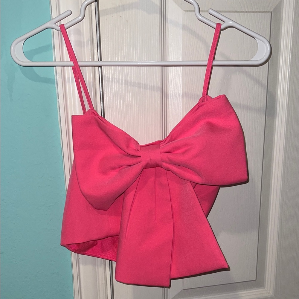 Elegant Pink Bow Camisole
